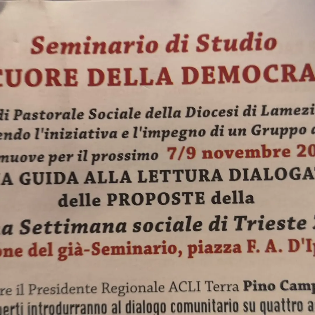 “Al cuore della democrazia”, a Lamezia una tre giorni di incontri alla ricerca di soluzioni per creare una società migliore