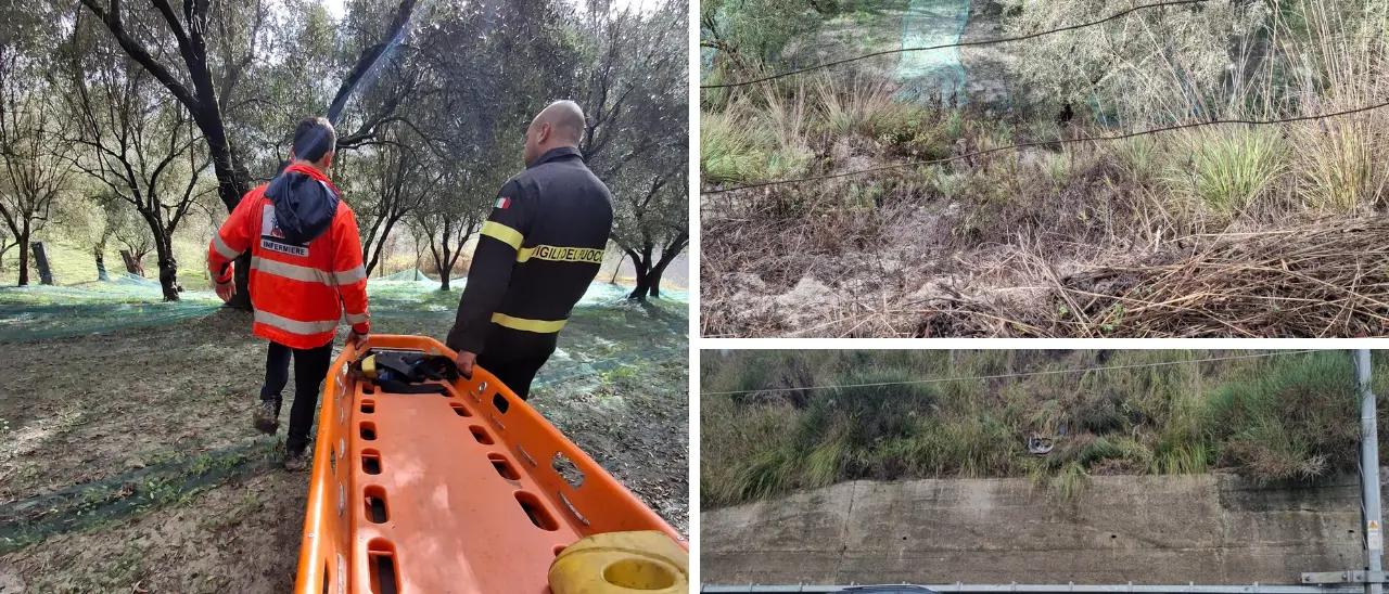 Incidente nelle campagne tra San Gregorio e Francica, cade con l’auto in un burrone e rischia di finire sui binari