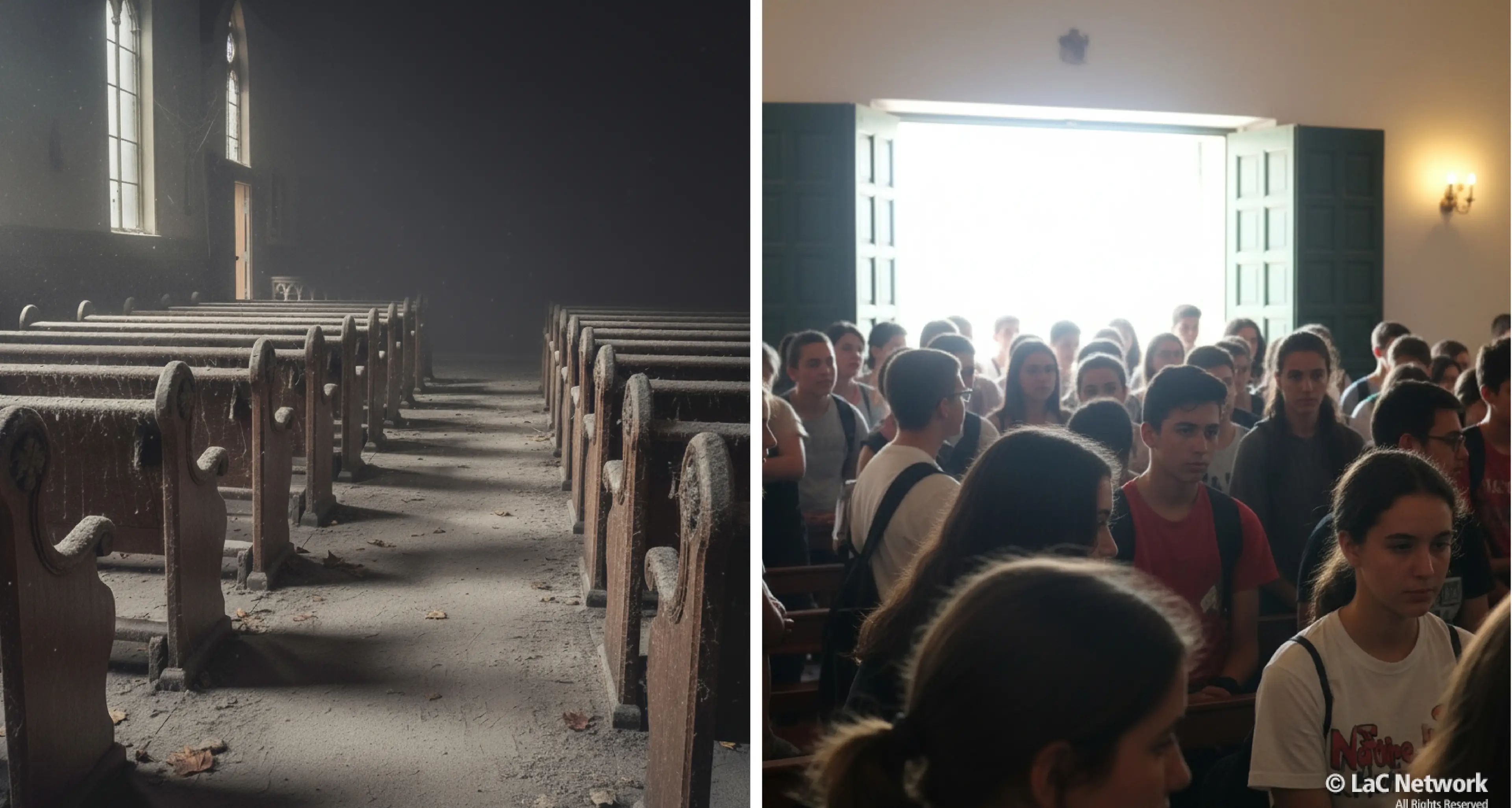 La desertificazione giovanile: l'allarme dei banchi vuoti per l’assenza dei giovani nell'Eucarestia\n