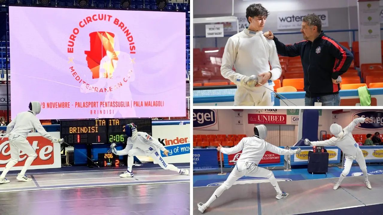 Francesco Dodaro in azione e con il tecnico Antonio Perri