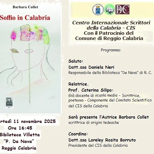 Il CIS presenta “Soffio in Calabria”, il romanzo di Barbara Collet tra archeologia, identità e mistero\n