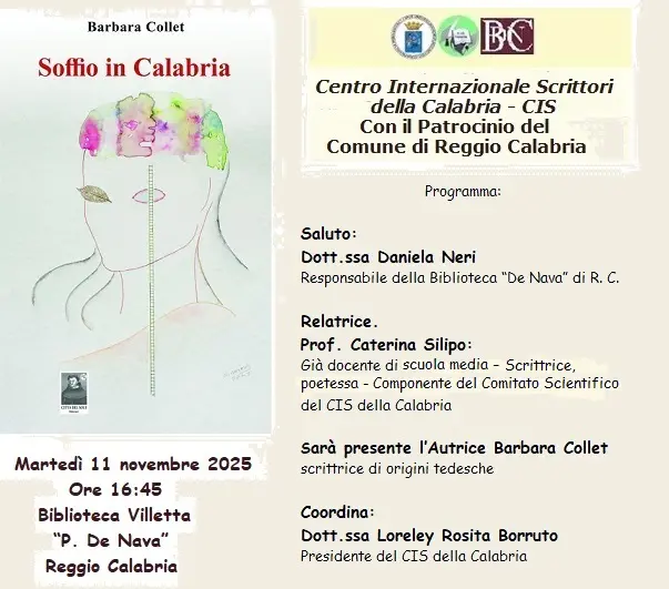 Il CIS presenta “Soffio in Calabria”, il romanzo di Barbara Collet tra archeologia, identità e mistero\n