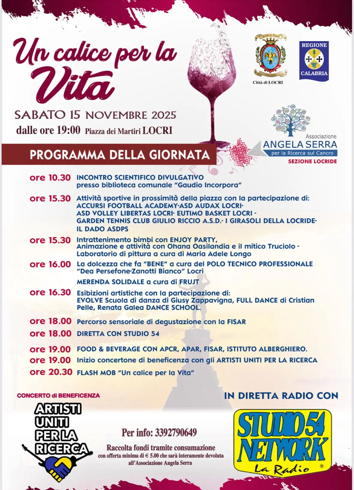 “Un Calice per la Vita” 2025: a Locri una giornata tra salute, gusto, sport e musica\n