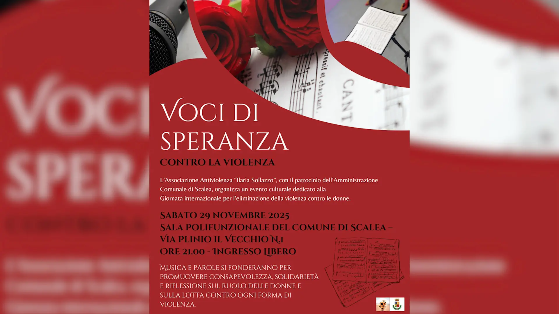 Scalea, il 29 novembre l’evento “Voci di speranza contro la violenza”\n