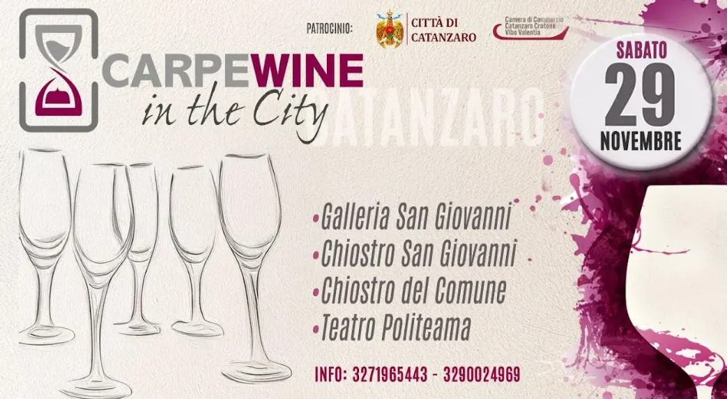 Vino, musica e degustazioni: a Catanzaro tutto pronto per CarpeWine in the city\n