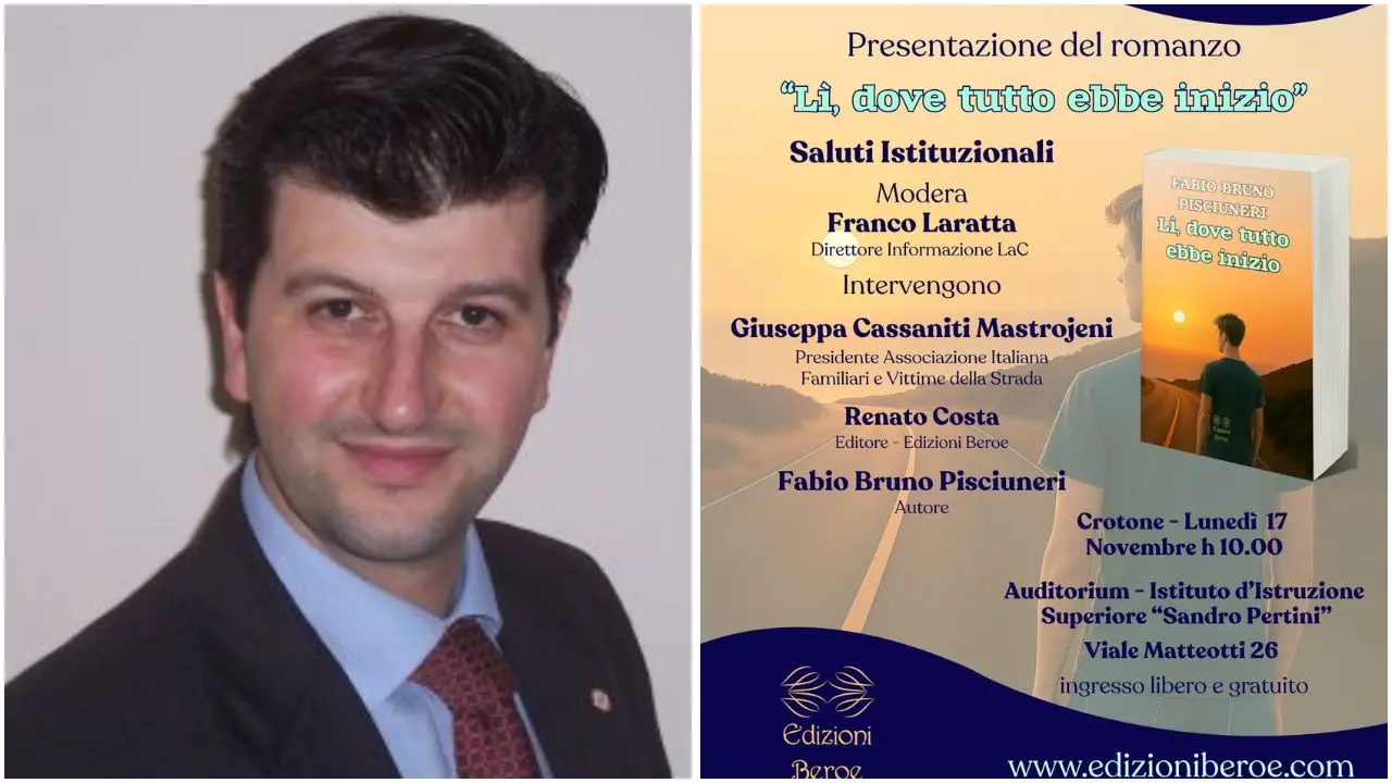 Dal dramma alla\u00A0speranza: a Crotone la presentazione del libro di Fabio Pisciuneri che ricorda le vittime della strada\n