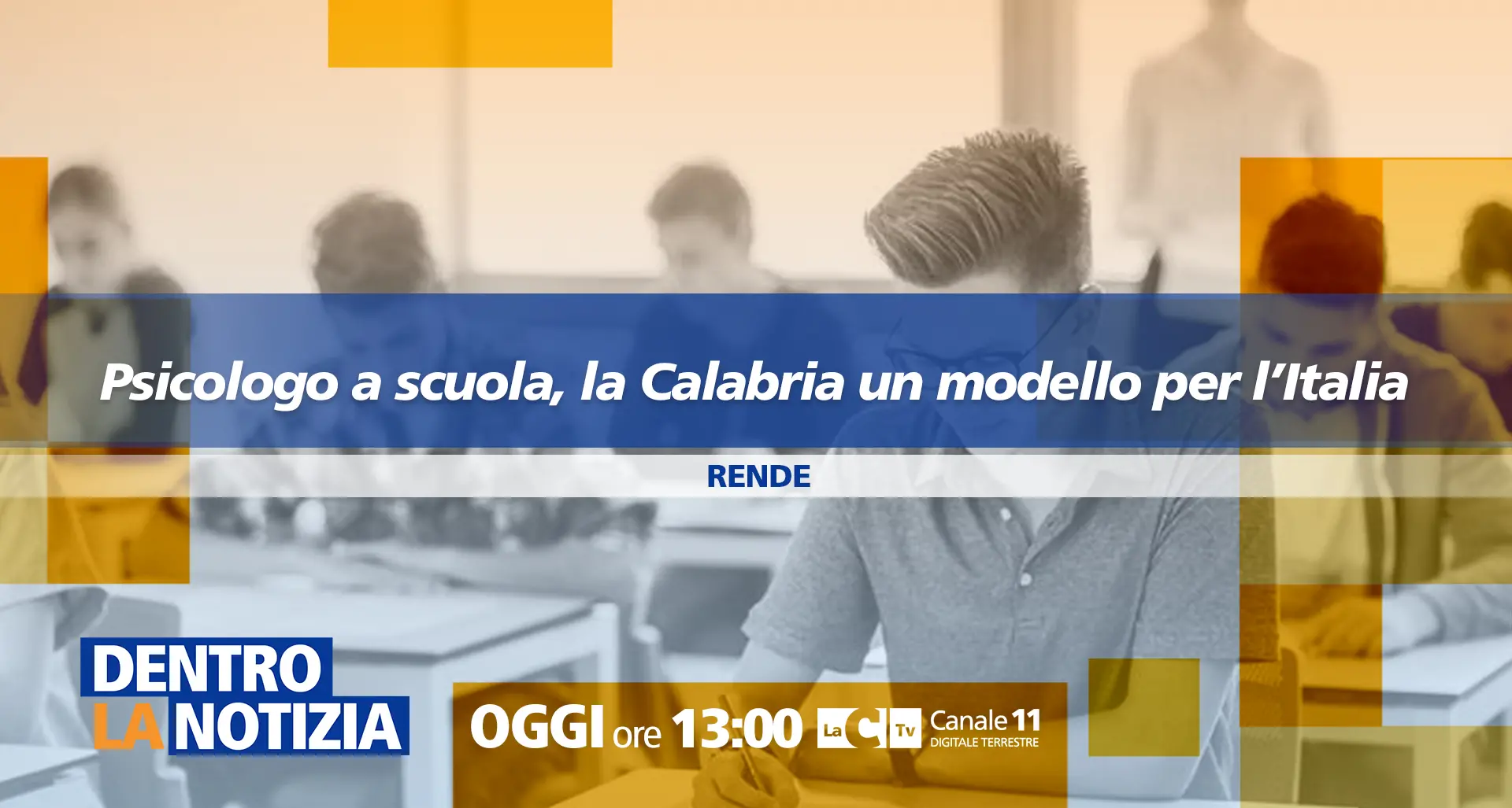 Psicologo a scuola, la Calabria un modello per l’Italia: focus a Dentro la notizia\n