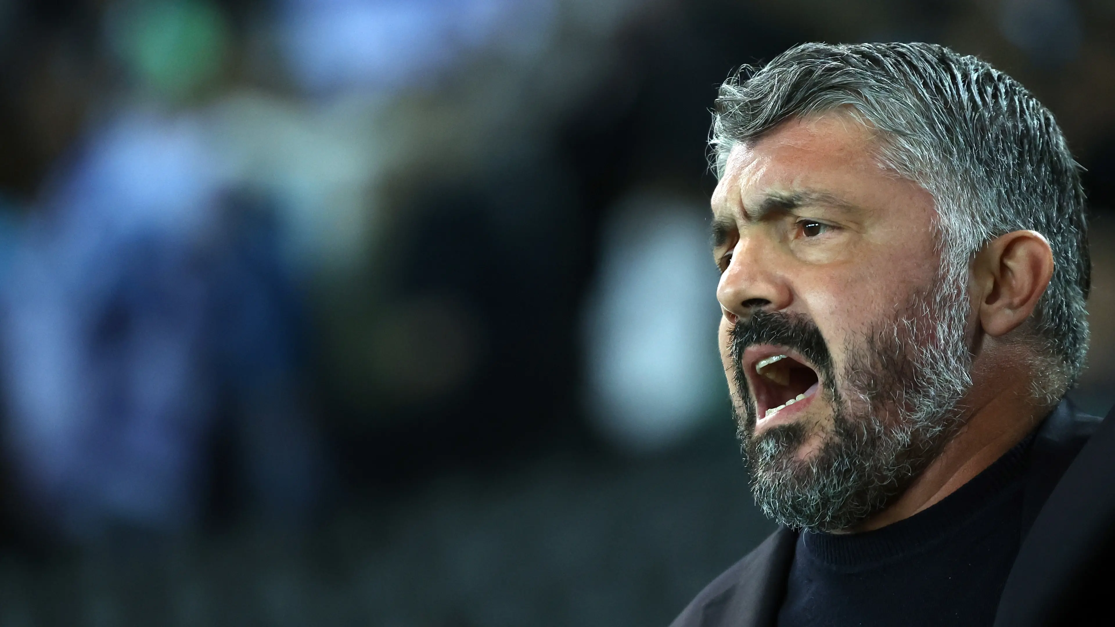 Udine, Italy October 14, 2025: Gennaro Gattuso coach of Italy sings the national anthem during the opening ceremony in the European Qualifier Fifa World Cup 2026 - Group I Matchday 8 - between Italy and Israel at Friuli Stadium of Udine.