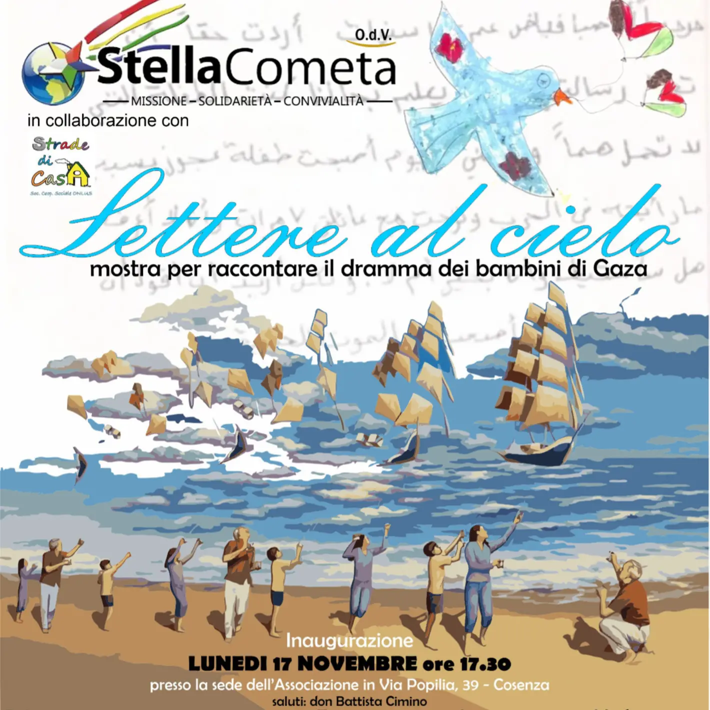 A Cosenza arriva “Lettere al cielo”, il racconto dei bambini di Gaza\n