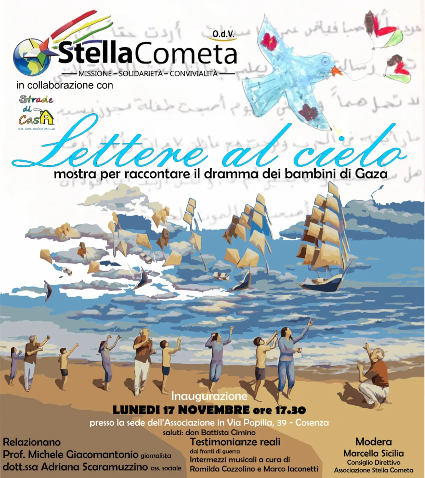 A Cosenza arriva “Lettere al cielo”, il racconto dei bambini di Gaza\n