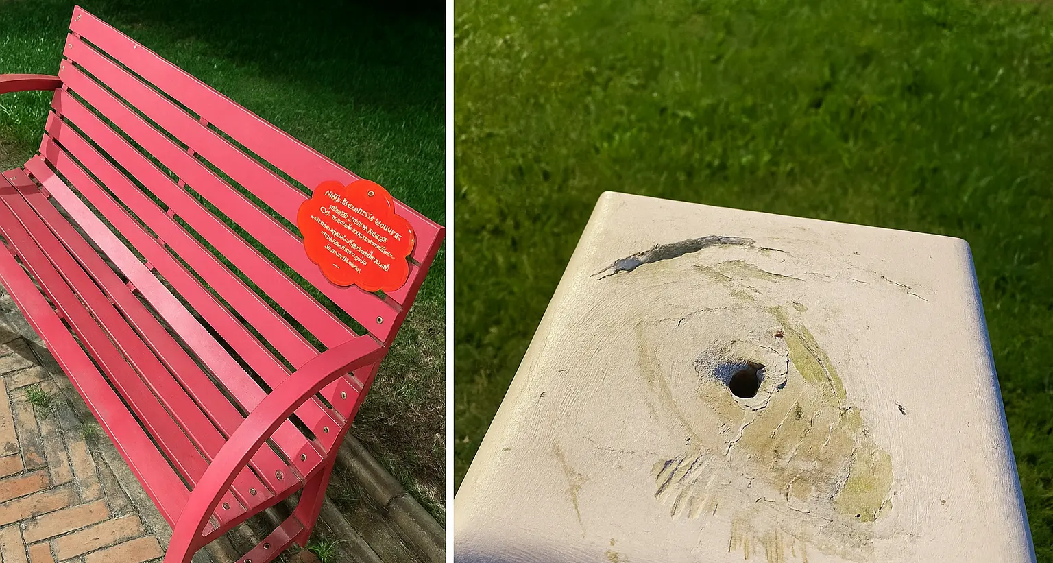 Corigliano, danneggiati la scarpetta rossa e la panchina nel luogo dedicato a Fabiana Luzzi\n