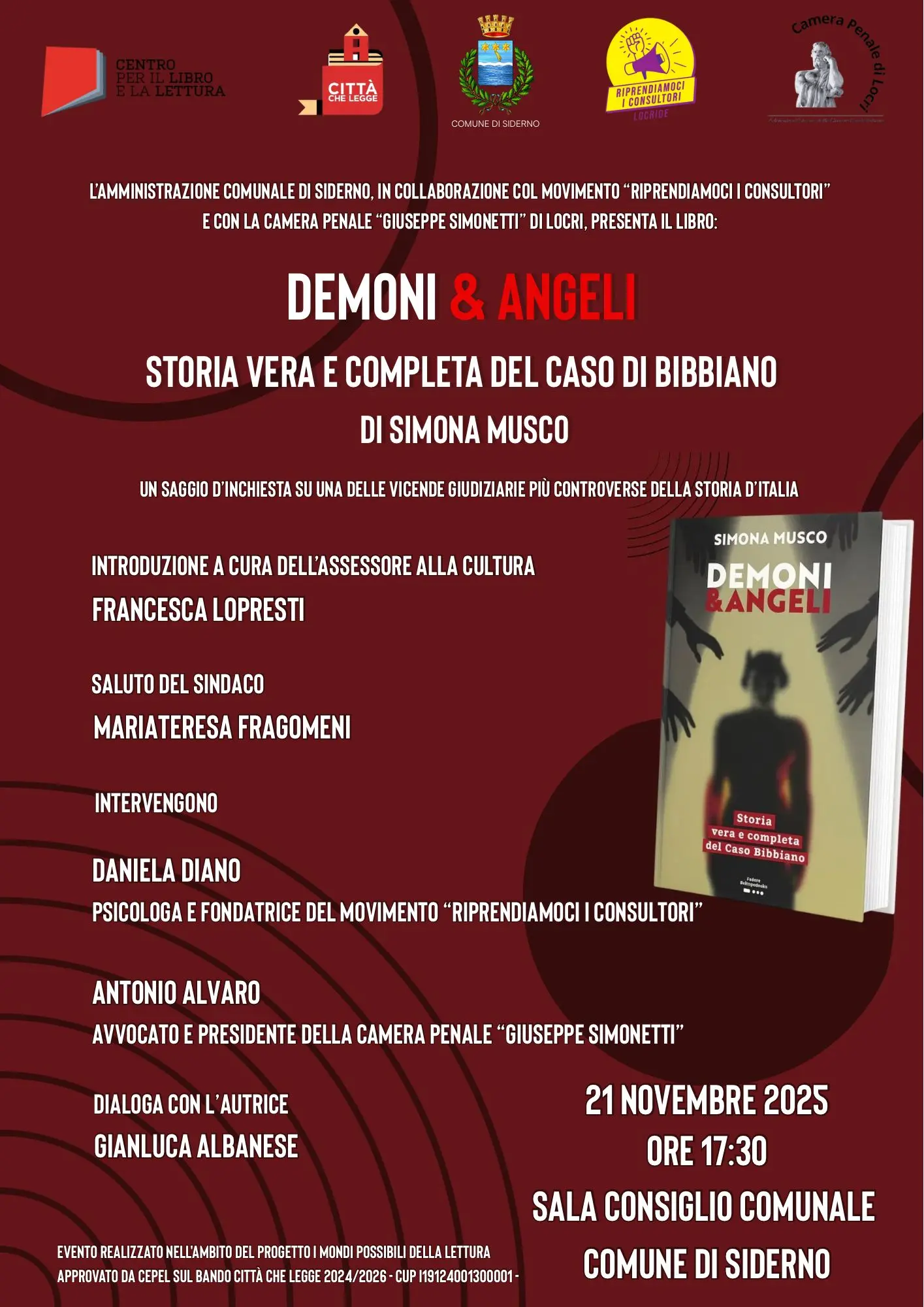 \"Demoni & Angeli\", la Città di Siderno apre gli eventi del progetto \"I mondi possibili della lettura”\n