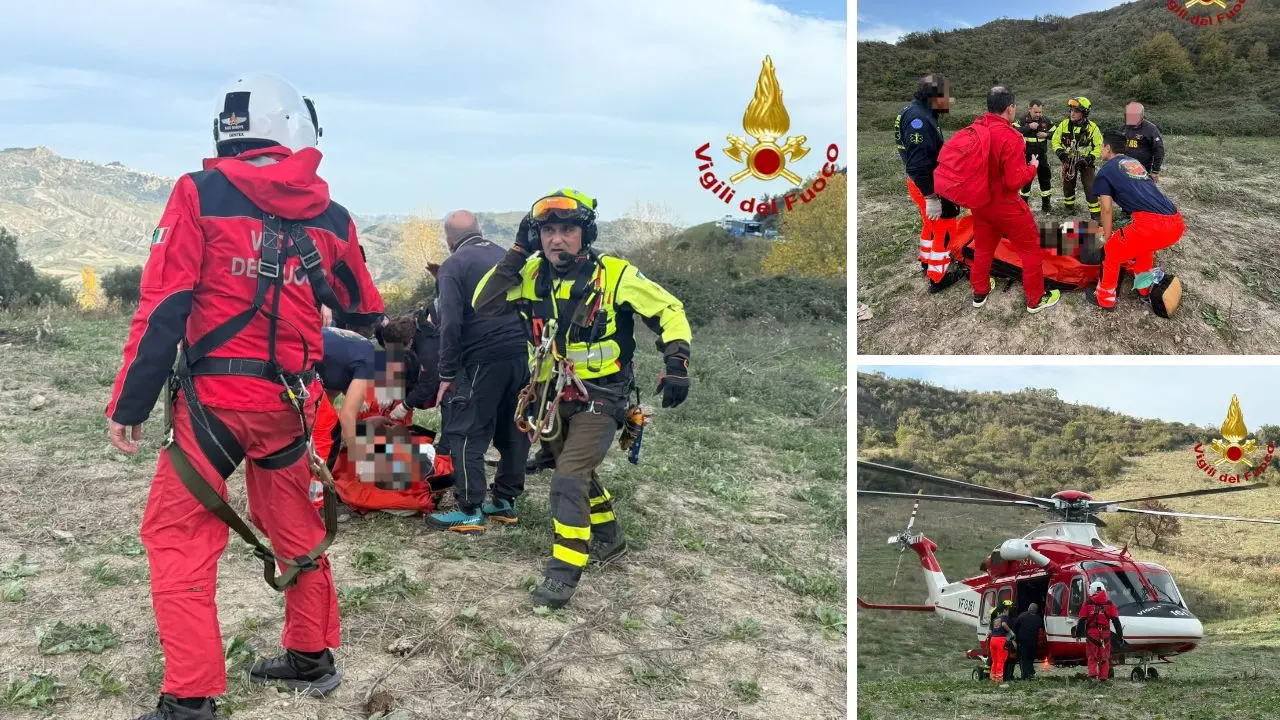 Tragedia a Pallagorio, trattore e quattro uomini in un burrone di cento metri: due morti e un ferito grave\n