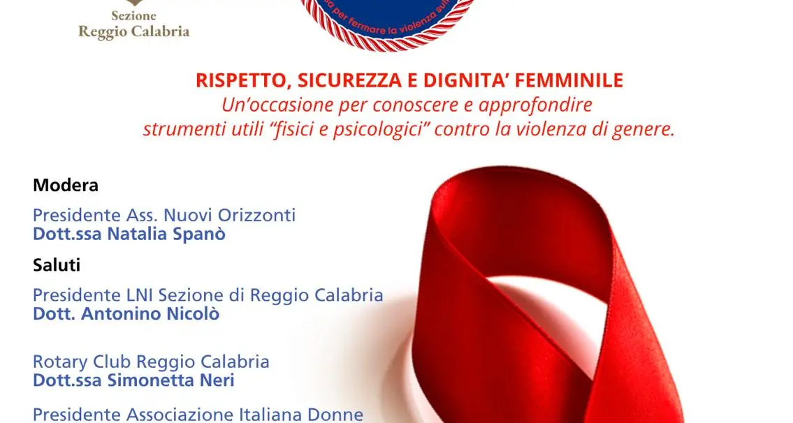 Reggio, la Lega Navale\u00A0promuove l’iniziativa “Rispetto, sicurezza e dignità femminile”\n