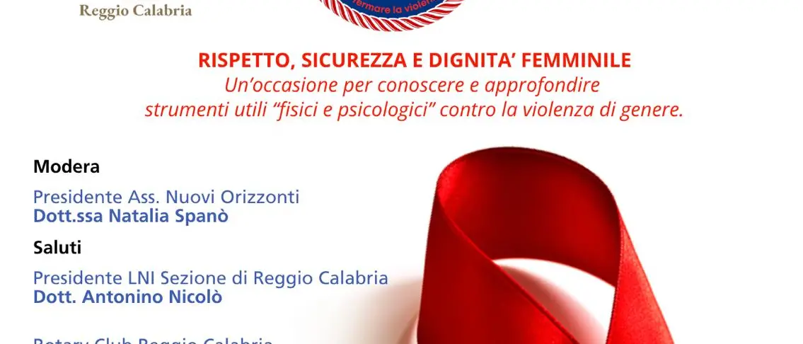 Reggio, la Lega Navale\u00A0promuove l’iniziativa “Rispetto, sicurezza e dignità femminile”\n