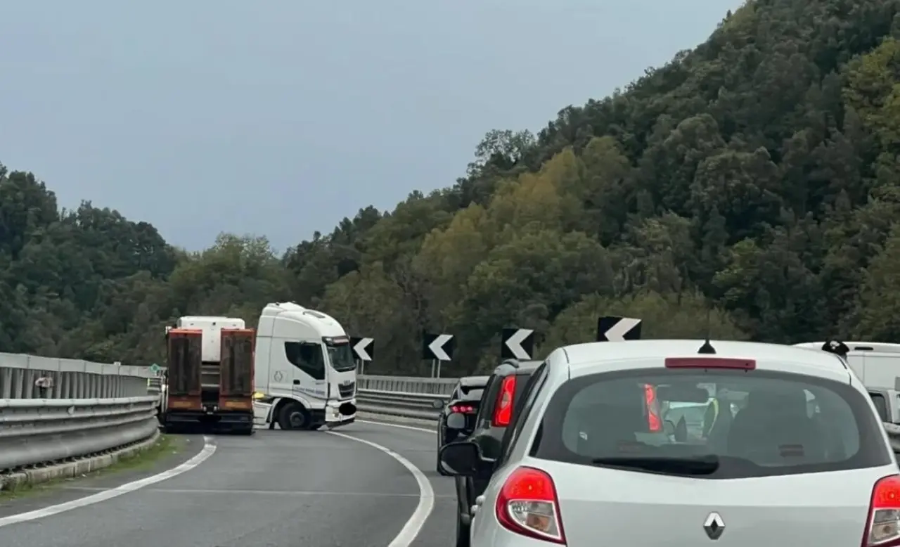 Jonio-Tirreno, scoppia pneumatico di un camion: nessun ferito ma traffico in tilt\n