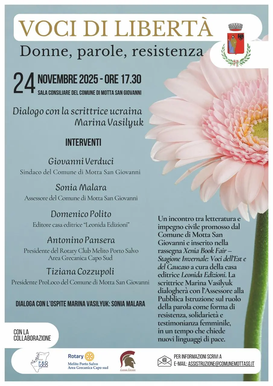 A Motta San Giovanni l’incontro “Voci di libertà – Donne, parole, resistenza”\n