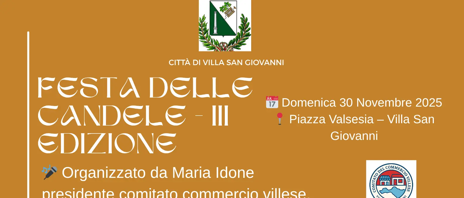Villa San Giovanni: al via la 3ª edizione della Festa delle Candele in Piazza Valsesia\n