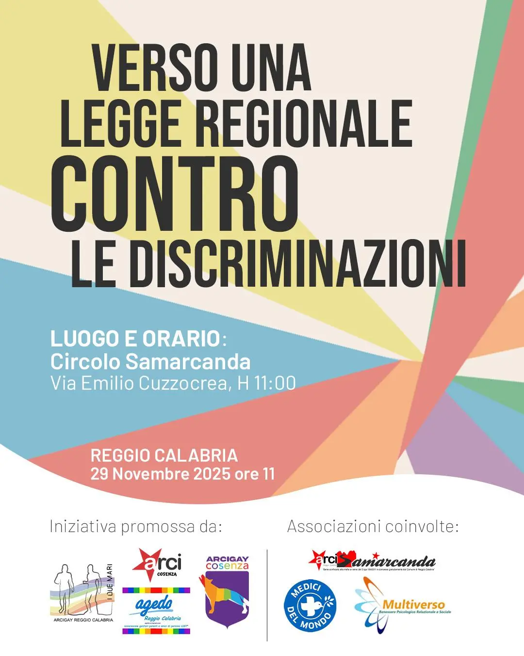 Il coordinamento LGBTQIA+ annuncia la prima conferenza\u00A0il 29 novembre a Reggio Calabria\n