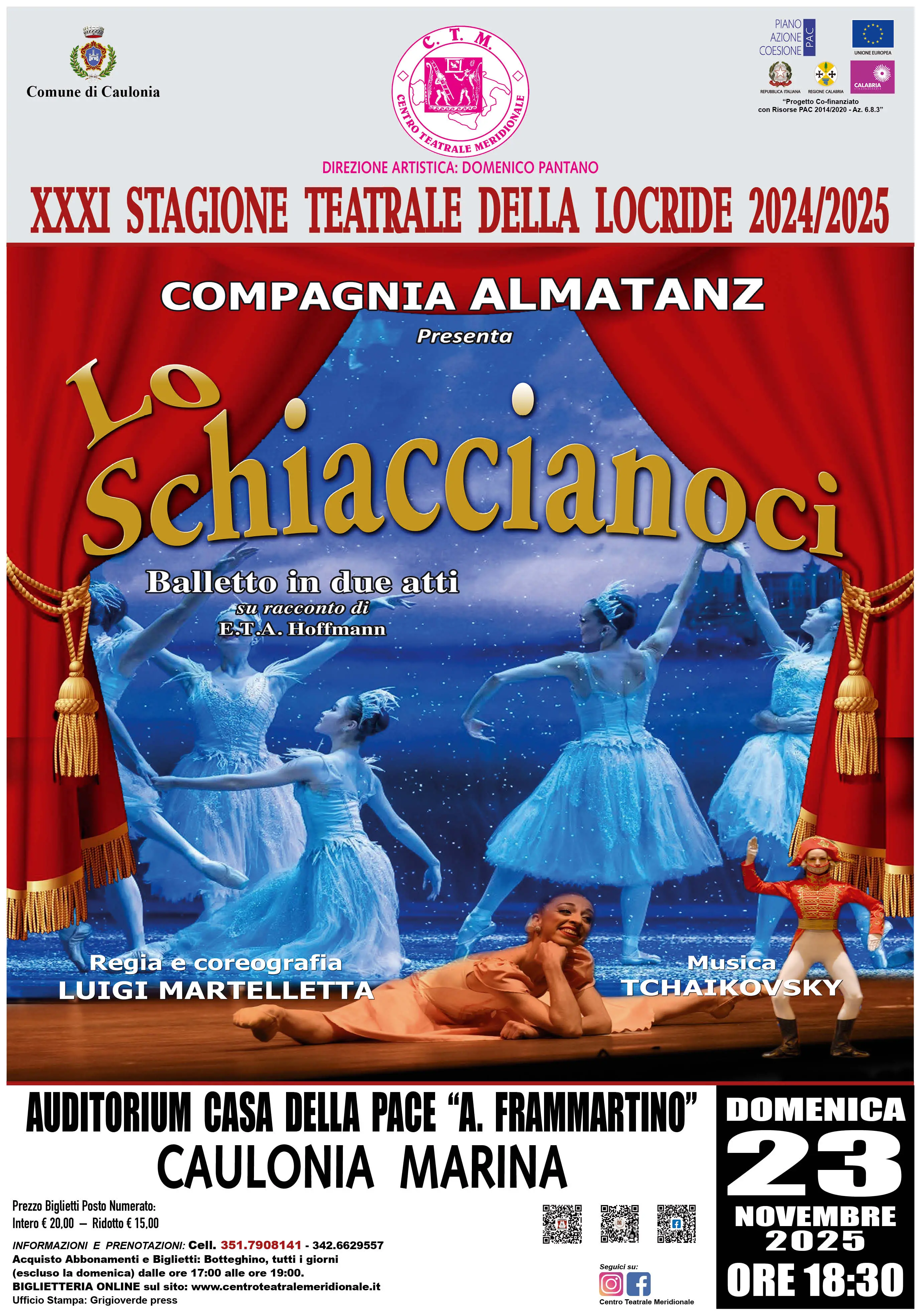 «Lo Schiaccianoci» della Compagnia Almatanz a Caulonia Marina il 23 novembre\n