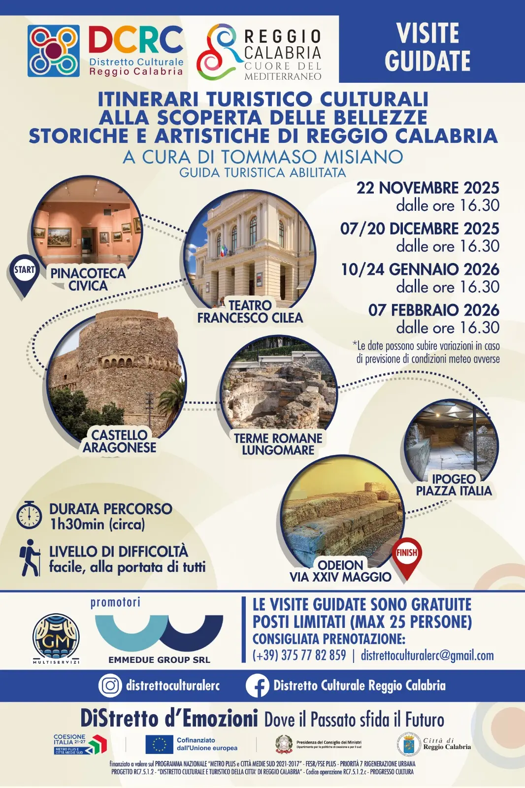 Reggio, dal 22 novembre al via le visite guidate di “DiStretto d’Emozioni”\n