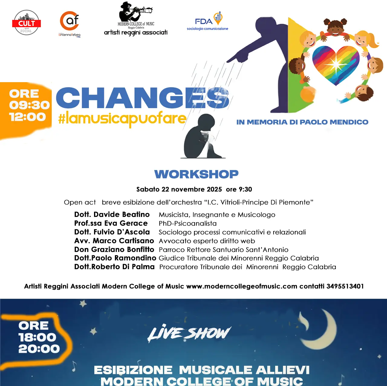 Reggio, workshop sull’educazione emotiva denominato “Changes, la musica può fare”