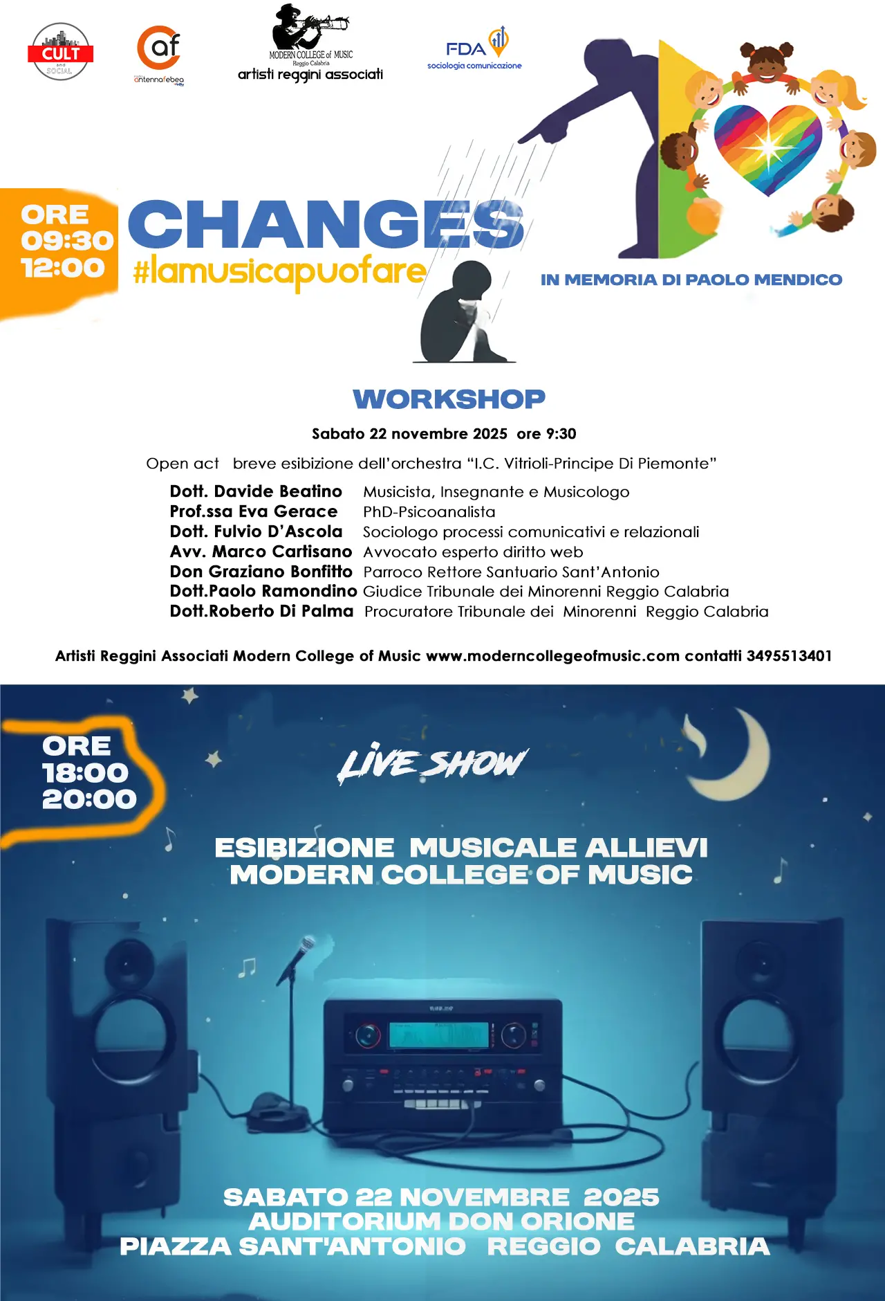 Reggio, workshop sull’educazione emotiva denominato “Changes, la musica può fare”