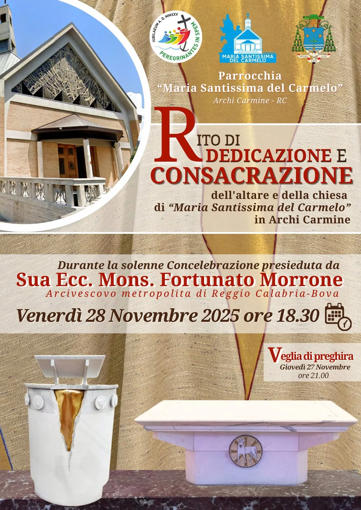 Archi Carmine vive il suo giorno più atteso: la Dedicazione della Chiesa «Maria Santissima del Carmelo»\n