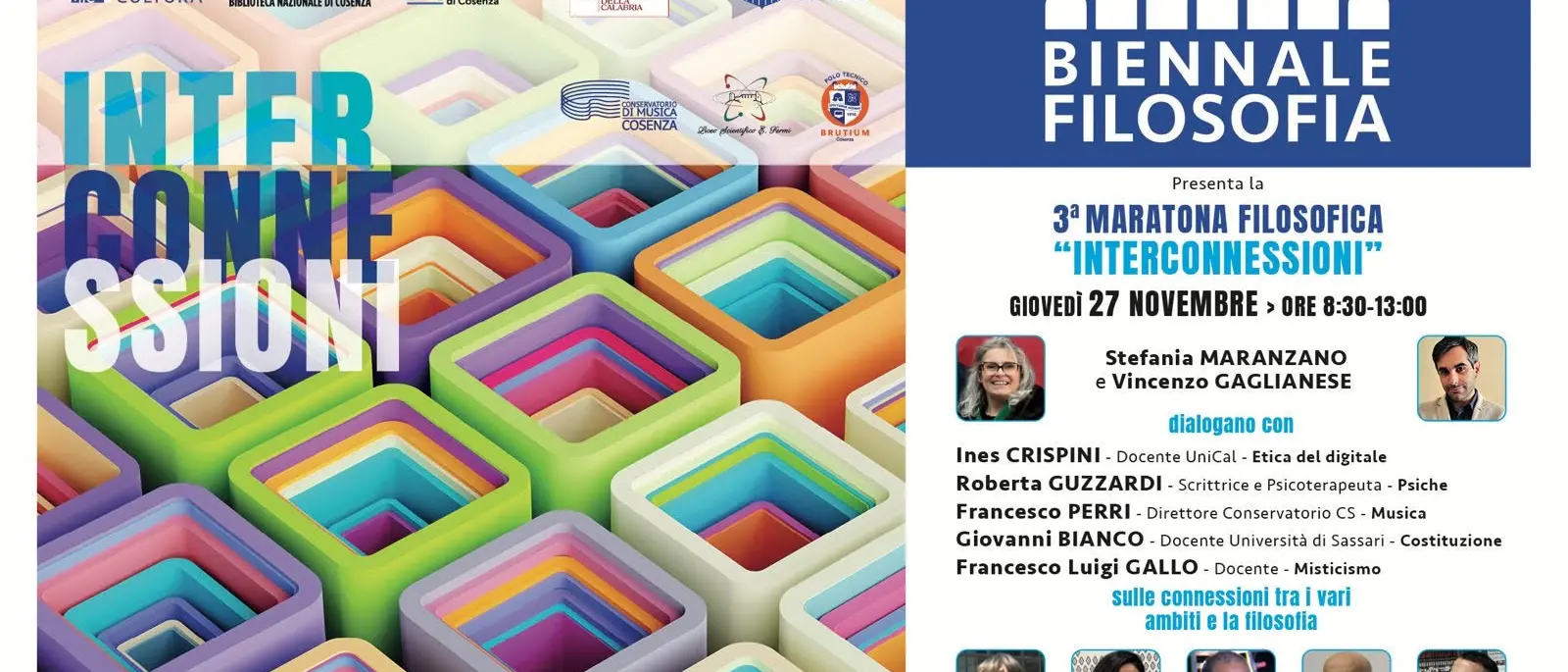 A Cosenza la terza Maratona filosofica della Biennale: così il pensiero esce dalle aule e diventa bene comune\n