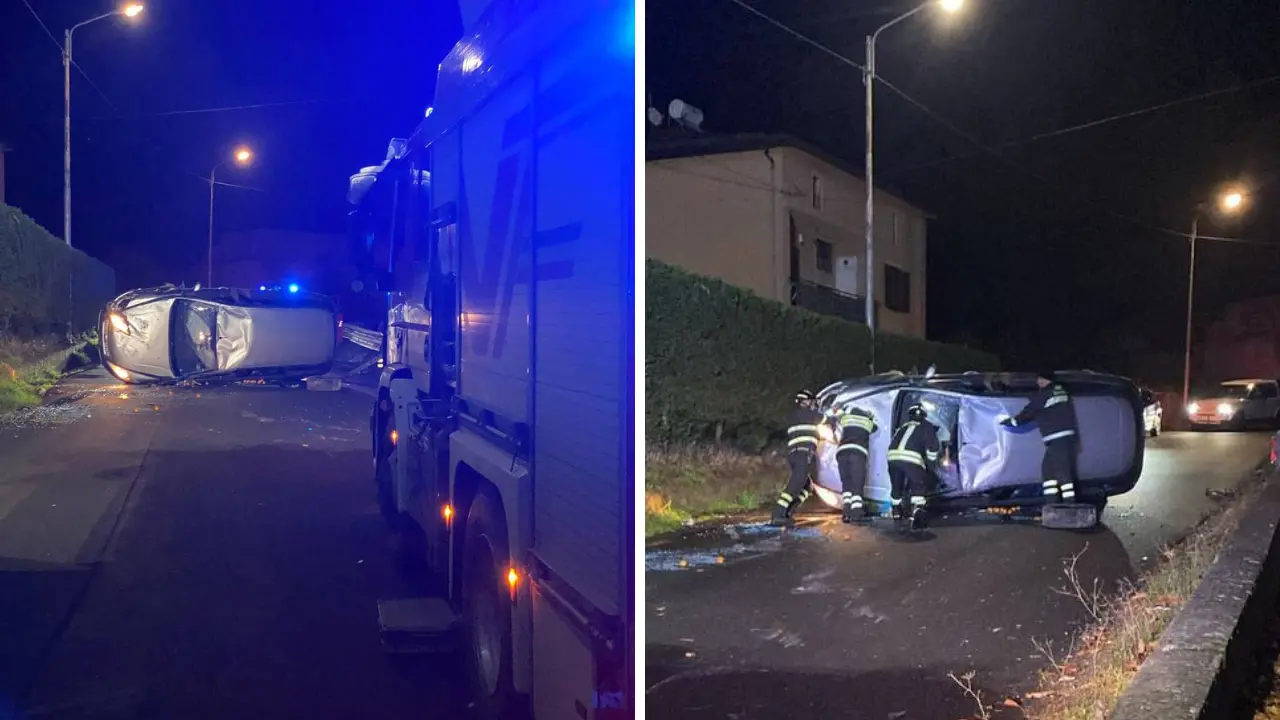 Incidente ad Acri, auto si ribalta in via Europa: un ferito\n