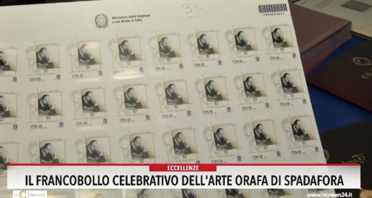 Il francobollo celebrativo dell'arte orafa di Spadafora
