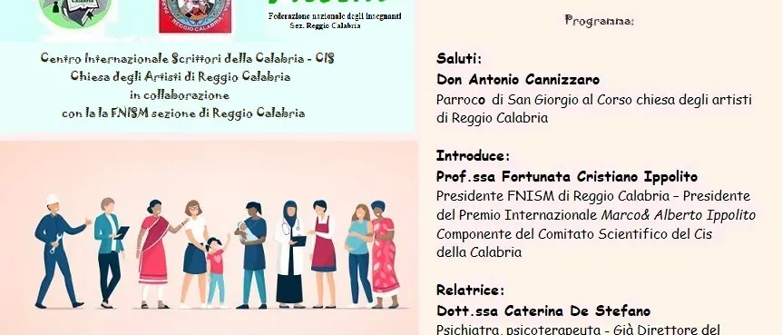 Reggio, il Cis della Calabria promuove la conferenza\u00A0“La donna, la famiglia nella società del terzo millennio”\n