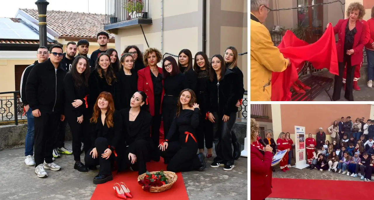 Nicotera dedica una scalinata alle donne vittime di violenza,\u00A0inaugurata anche una panchina rossa