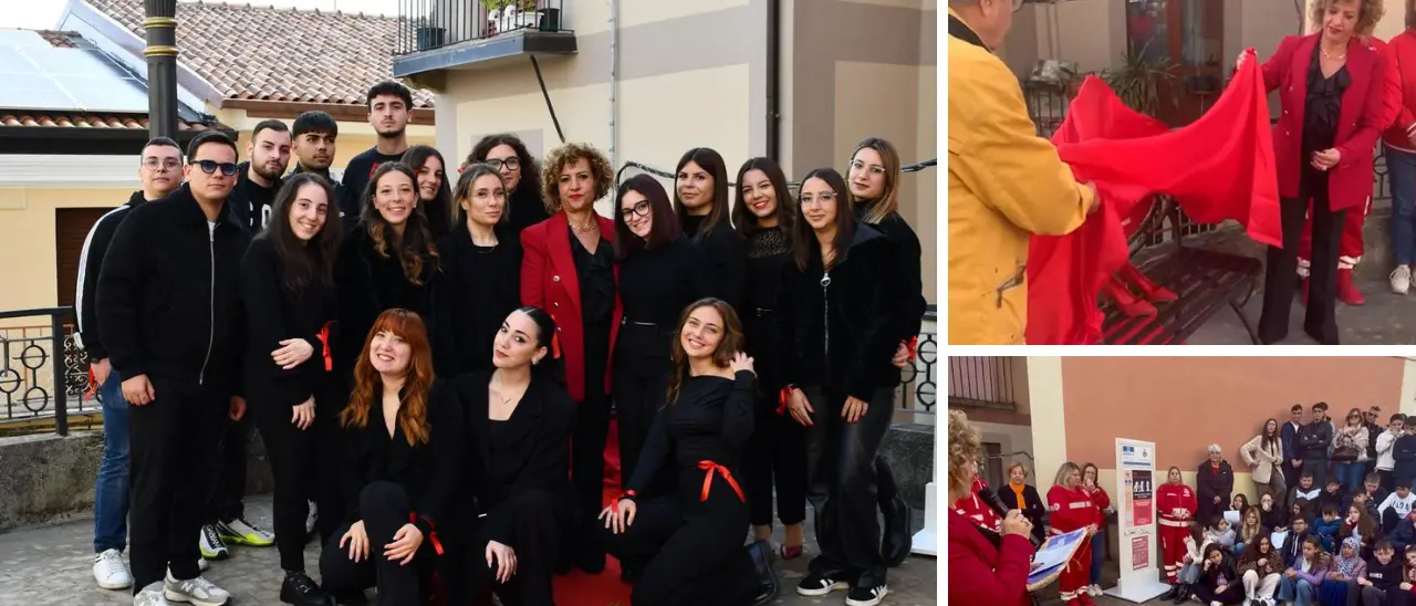 Nicotera dedica una scalinata alle donne vittime di violenza,\u00A0inaugurata anche una panchina rossa