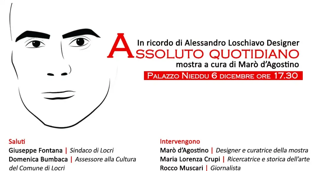 A Locri dal 6 dicembre la mostra “Alessandro Loschiavo designer. Assoluto Quotidiano”\n