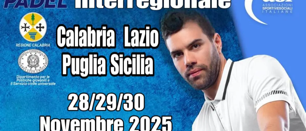 Reggio, dal 28 al 30 novembre le finali interregionali\u00A0dell’ASI Padel Tour 2025\n
