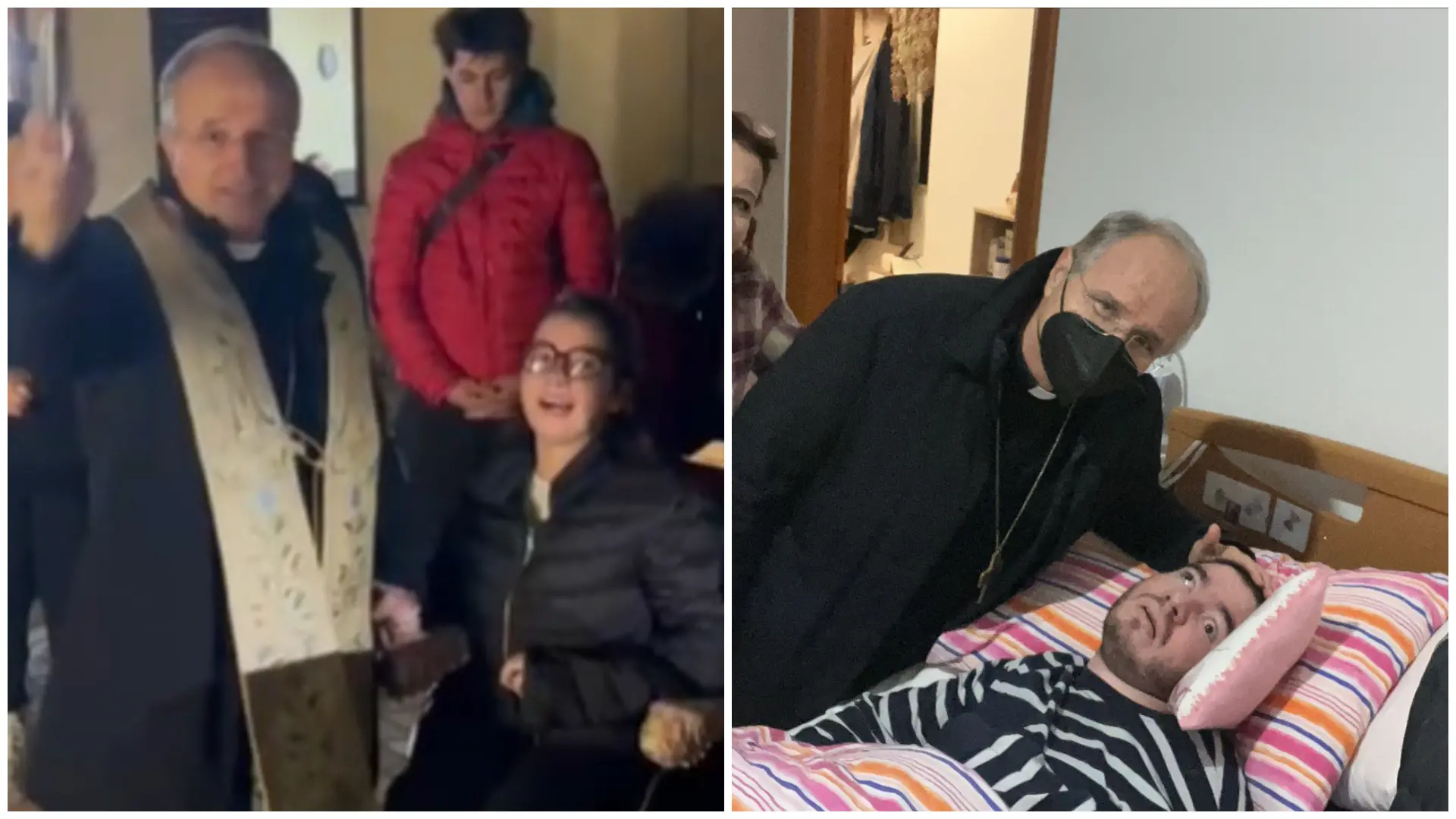 Ero malato e sei venuto a trovarmi: la carezza della Chiesa nella casa di Natale e Chiara\n