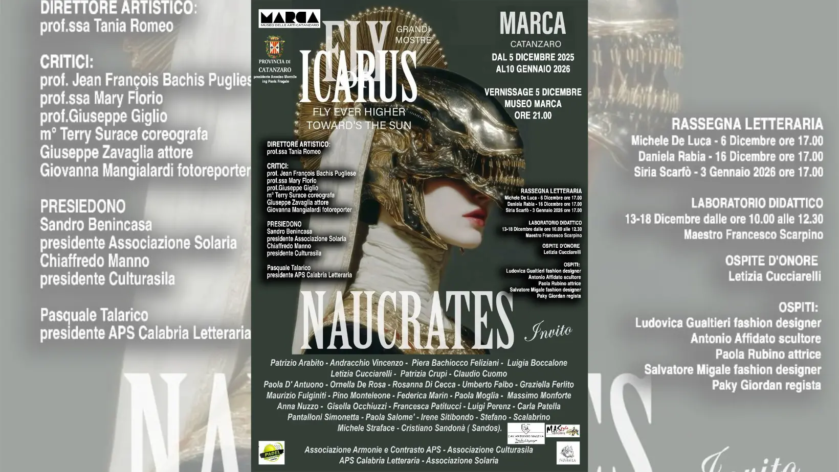 “Il volo di Icaro”:\u00A0al Marca di Catanzaro\u00A0un evento che unisce mito, arte e visione contemporanea\n