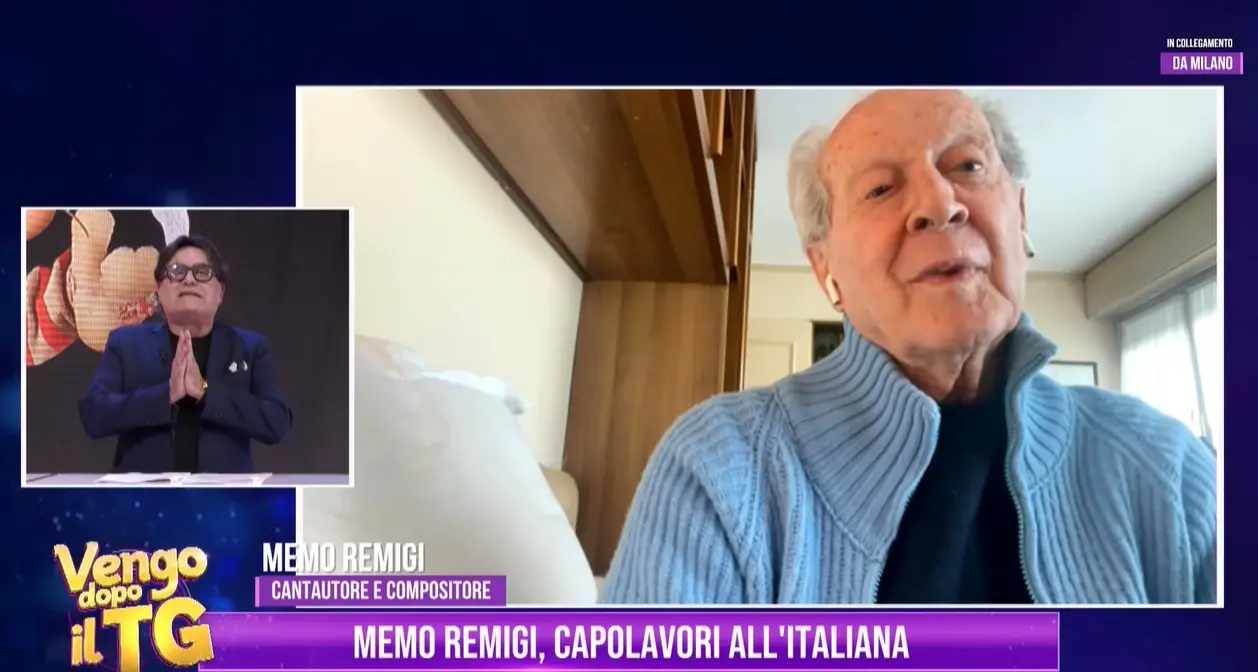 Memo Remigi tra musica, ricordi ed emozioni: il cantautore e compositore ospite di Vengo dopo il tg\n