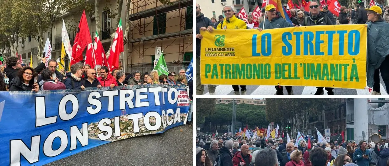 A Messina migliaia di persone al corteo contro il Ponte: «Lo Stretto non si tocca»\n