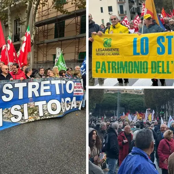 Messina, migliaia di persone in corteo contro il Ponte: «Lo Stretto non si tocca»\n