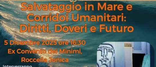 Il 5 dicembre a Roccella un incontro sul tema del salvataggio in mare e dei Corridoi Umanitari\n