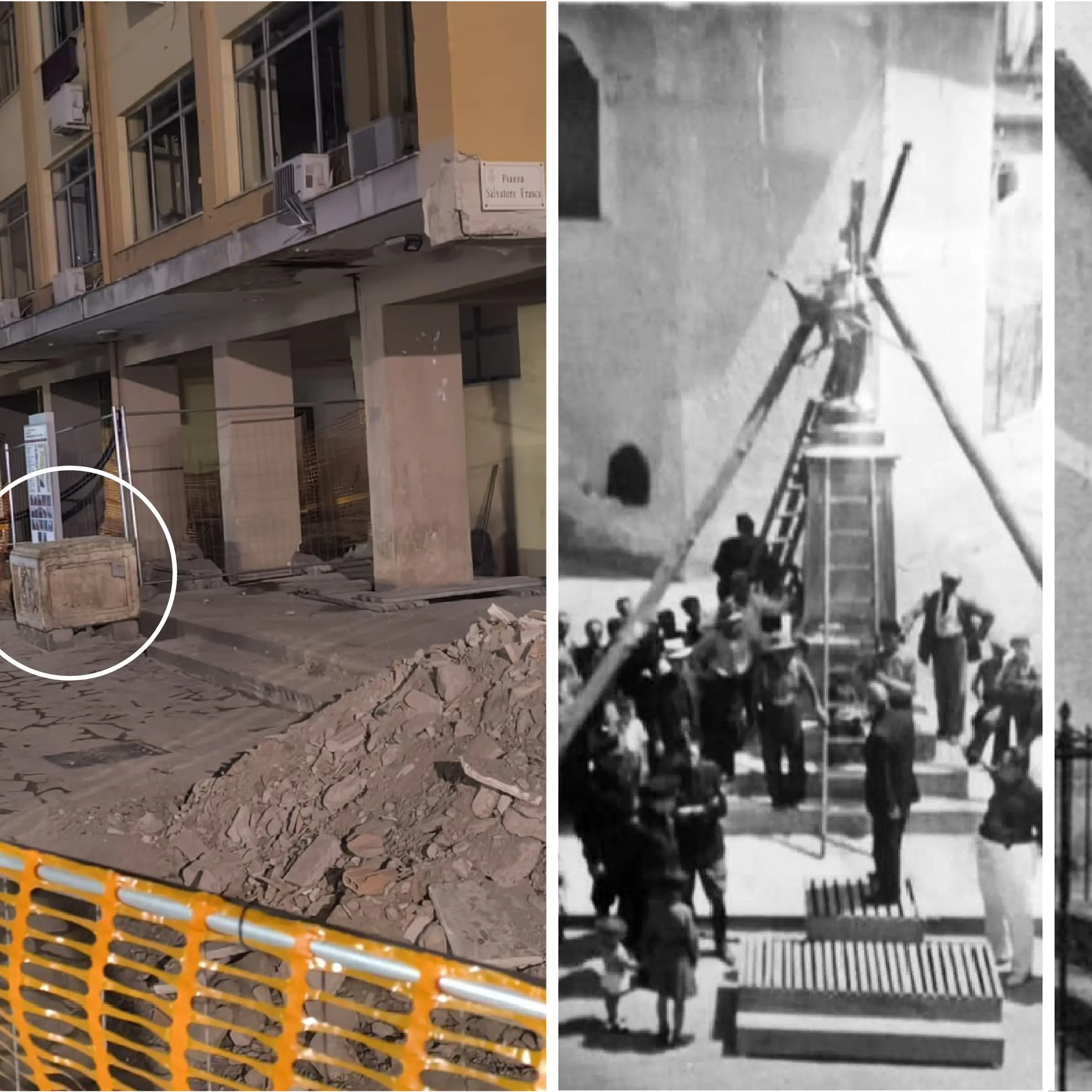 Cassano, il basamento mortificato del Monumento ai Caduti: da simbolo di eroi a detrito dimenticato nel cantiere