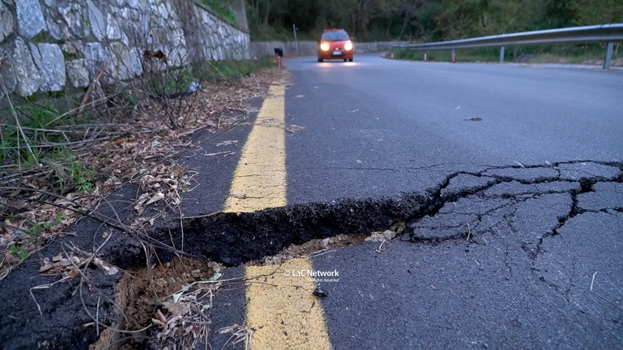 Verbicaro continua a franare, ancora pericoli sulla strada provinciale: «A rischio l’incolumità dei cittadini»\n