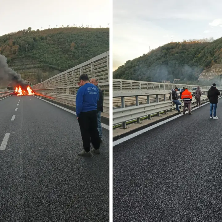 Rapina sull’autostrada, la testimonianza di un avvocato vibonese:\u00A0«Auto in fiamme sul ponte, pensavamo a un incidente»\n