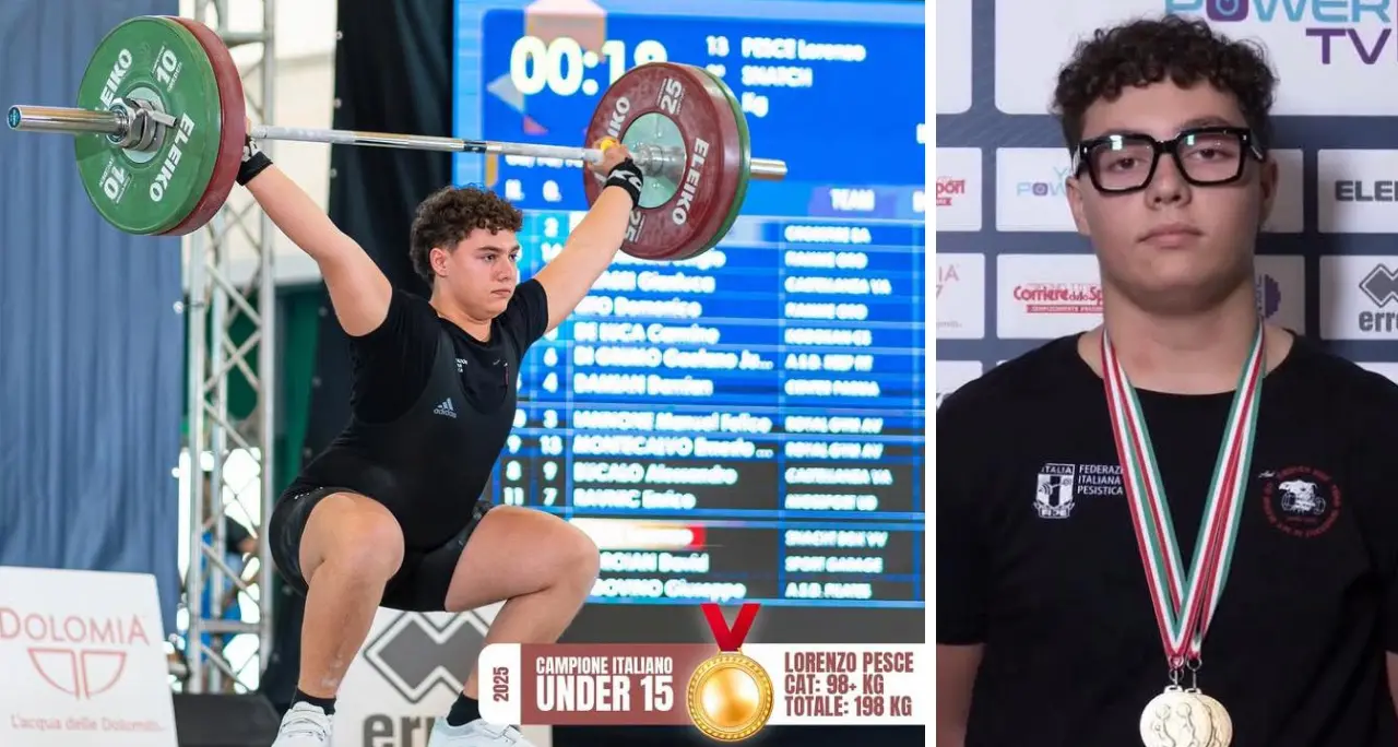 È vibonese il neo campione italiano under 15 di Pesistica (categoria 98+): Lorenzo Pesce conquista il titolo a Roma