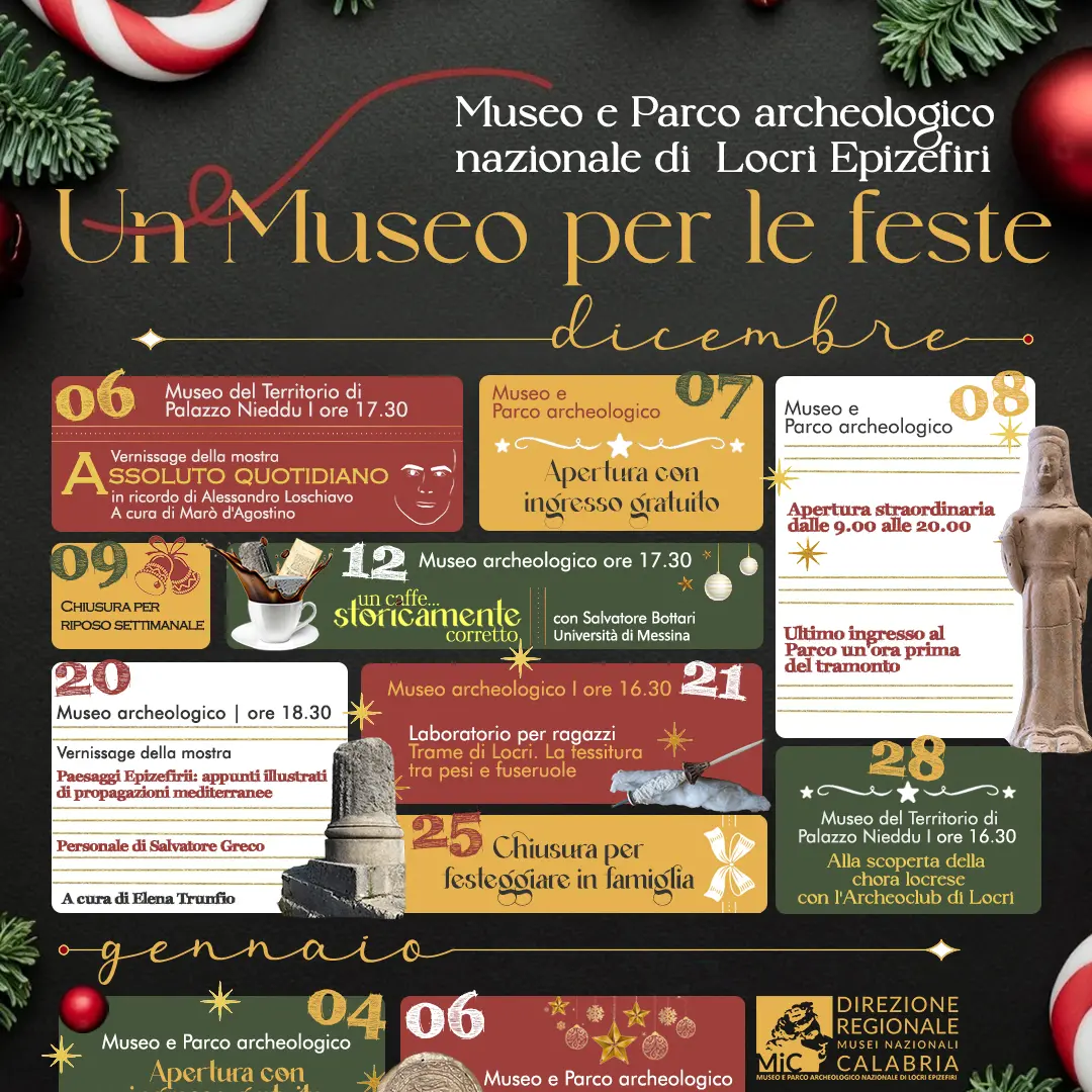 Un Museo per le feste. I prossimi appuntamenti a Locri Epizefiri\n