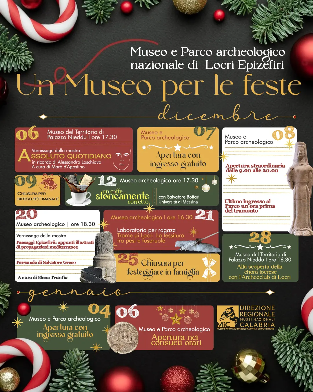 Un Museo per le feste. I prossimi appuntamenti a Locri Epizefiri\n