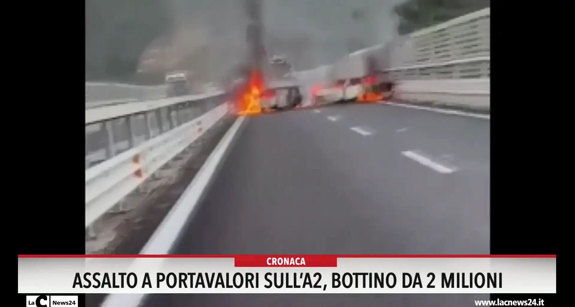 Assalto a portavalori sull'A2, bottino da 2 milioni