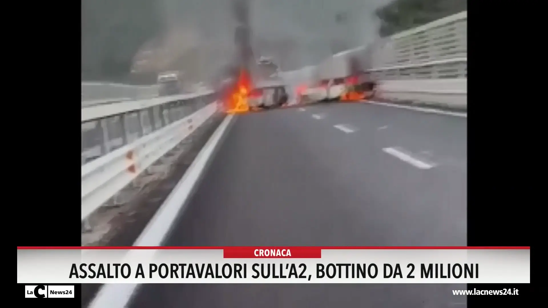 Assalto a portavalori sull'A2, bottino da 2 milioni